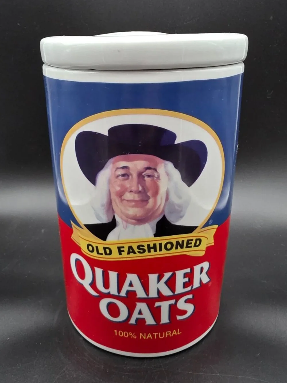 Quaker Oats Porcelain Cookie Jar Vintage Old Stock